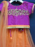 Orange Fuchsia Lehenga Choli for 1 to 6 Year Girls #8304